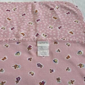 Carters Vintage Emu Namae Baby Blanket Pink Flowers Buttery Cotton Lovey VHTF